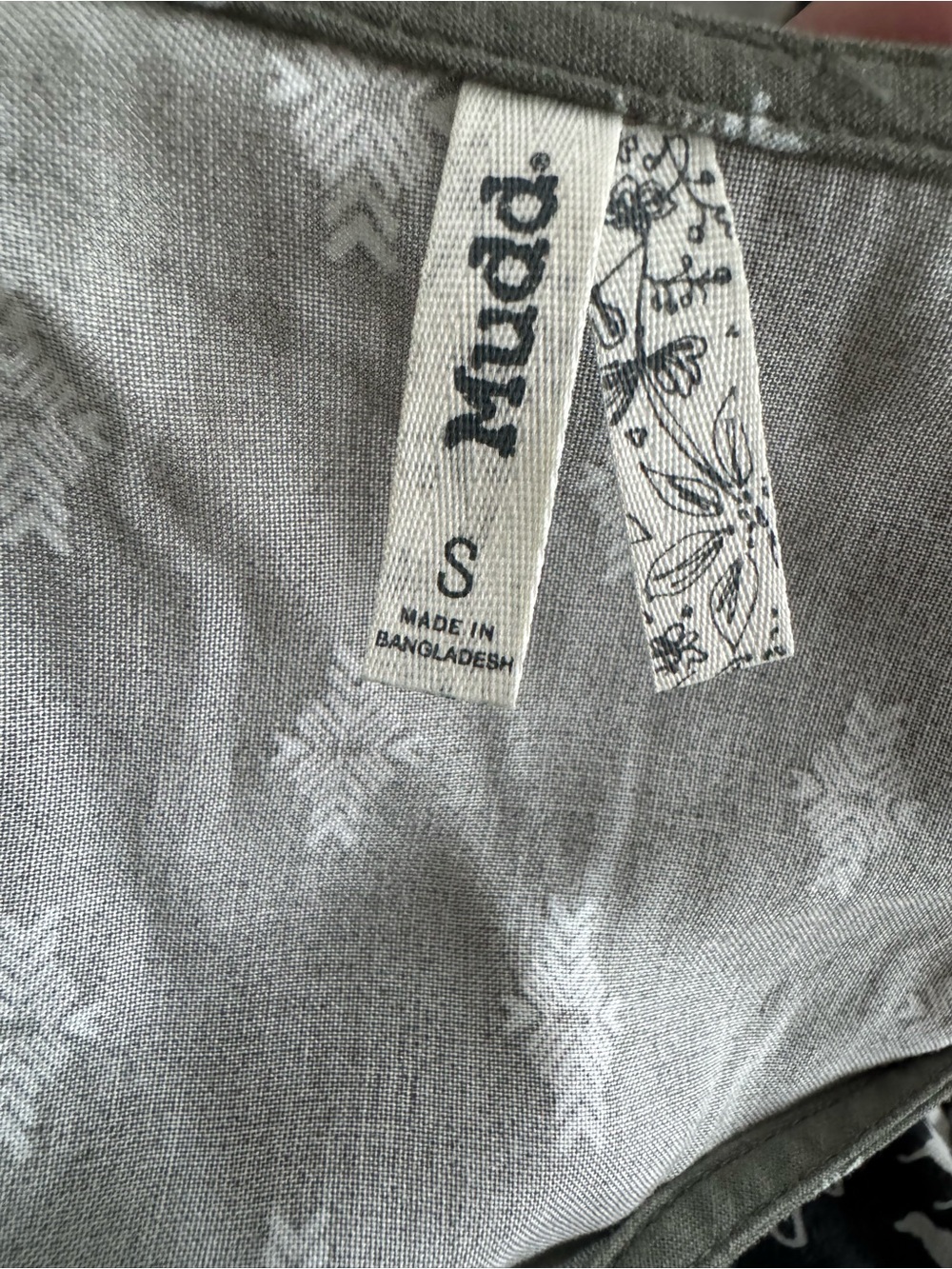 Mudd Olive Green Printed Tassel Tie Boho Tunic - Picture 2 of 7